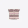 Striped Metallic Thread Bandeau Top Striped Metallic Thread Bandeau Top