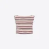 Striped Metallic Thread Bandeau Top Striped Metallic Thread Bandeau Top