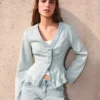 Striped Peplum Denim Jacket – Jackets and Trench Striped Peplum Denim Jacket – Jackets and Trench