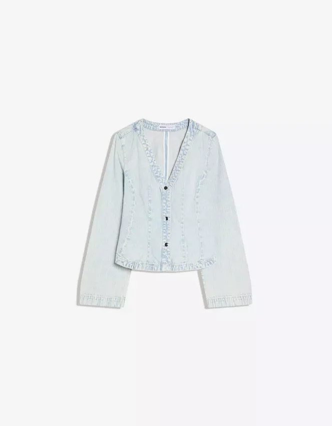 Striped Peplum Denim Jacket – Jackets and Trench Striped Peplum Denim Jacket – Jackets and Trench