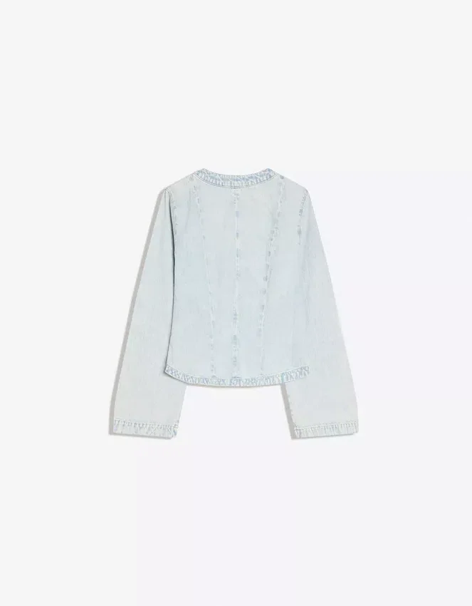 Striped Peplum Denim Jacket – Jackets and Trench Striped Peplum Denim Jacket – Jackets and Trench
