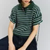 Striped Polo Collar Sweater – Tops and Bodysuits Striped Polo Collar Sweater – Tops and Bodysuits