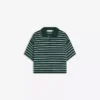 Striped Polo Collar Sweater – Tops and Bodysuits Striped Polo Collar Sweater – Tops and Bodysuits