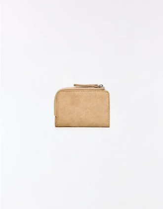 Studded Faux Suede Coin Purse