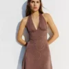 Studded Halter Mini Dress Studded Halter Mini Dress