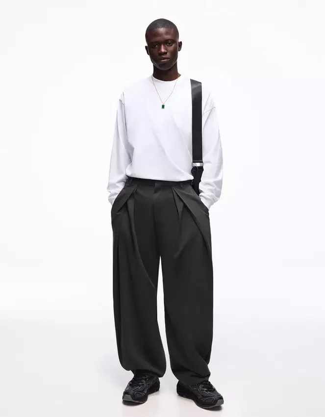 Super Baggy Tailored Fit Trousers with Darts – Pants Super Baggy Tailored Fit Trousers with Darts – Pants