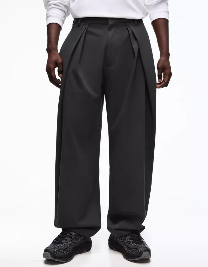 Super Baggy Tailored Fit Trousers with Darts – Pants Super Baggy Tailored Fit Trousers with Darts – Pants
