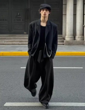 Tailored Barrel Trousers with Belt – Pants Tailored Barrel Trousers with Belt – Pants