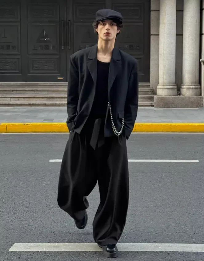 Tailored Barrel Trousers with Belt – Pants Tailored Barrel Trousers with Belt – Pants