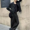 Tailored Barrel Trousers with Belt – Pants Tailored Barrel Trousers with Belt – Pants