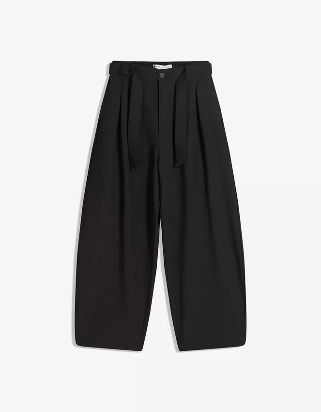 Tailored Barrel Trousers with Belt – Pants Tailored Barrel Trousers with Belt – Pants