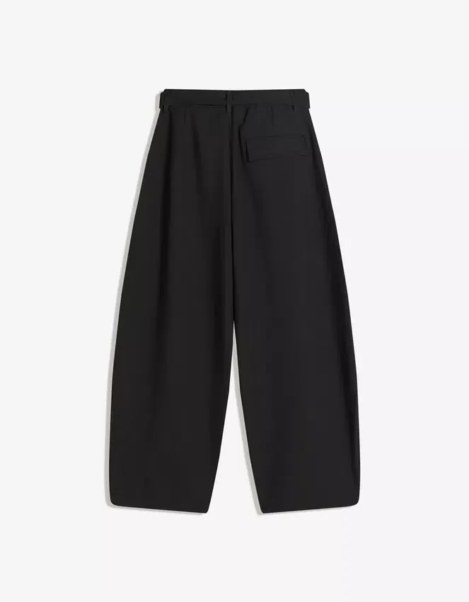 Tailored Barrel Trousers with Belt – Pants Tailored Barrel Trousers with Belt – Pants