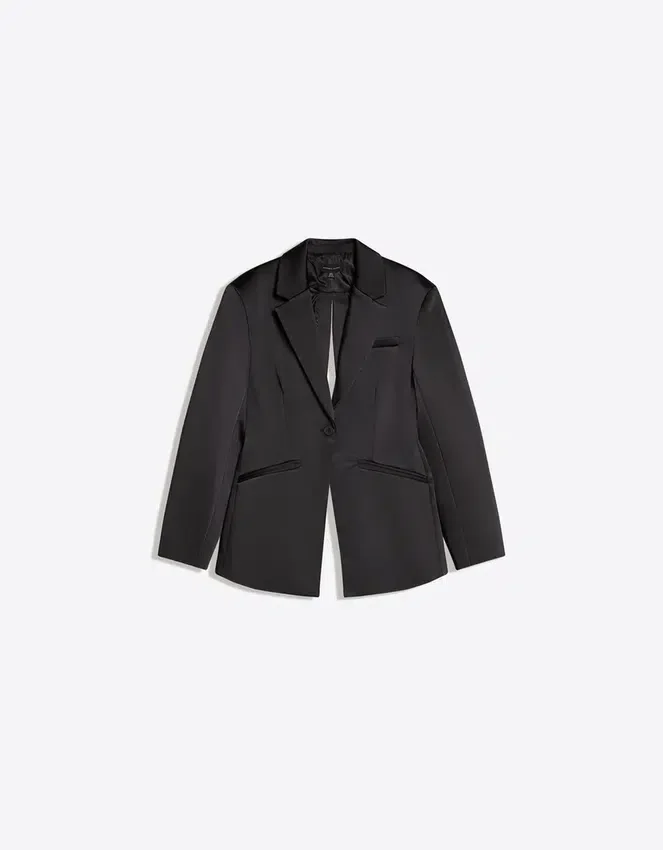 Tailored Sateen Blazer – Jackets and Trench Tailored Sateen Blazer – Jackets and Trench