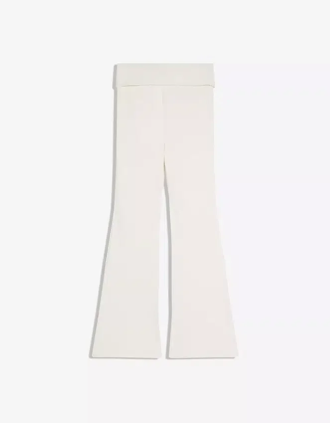 Technical Flared Trousers with Turn-Up Waist Technical Flared Trousers with Turn-Up Waist