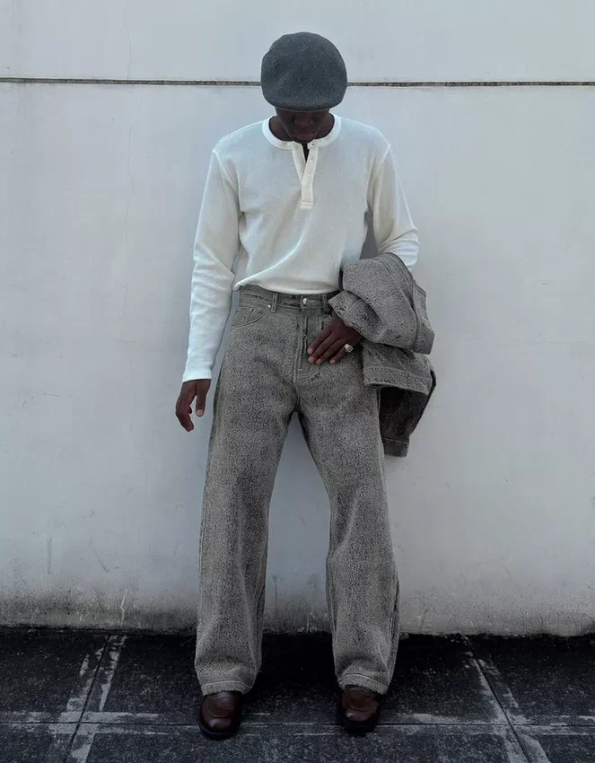 Textured Baggy Jeans Textured Baggy Jeans