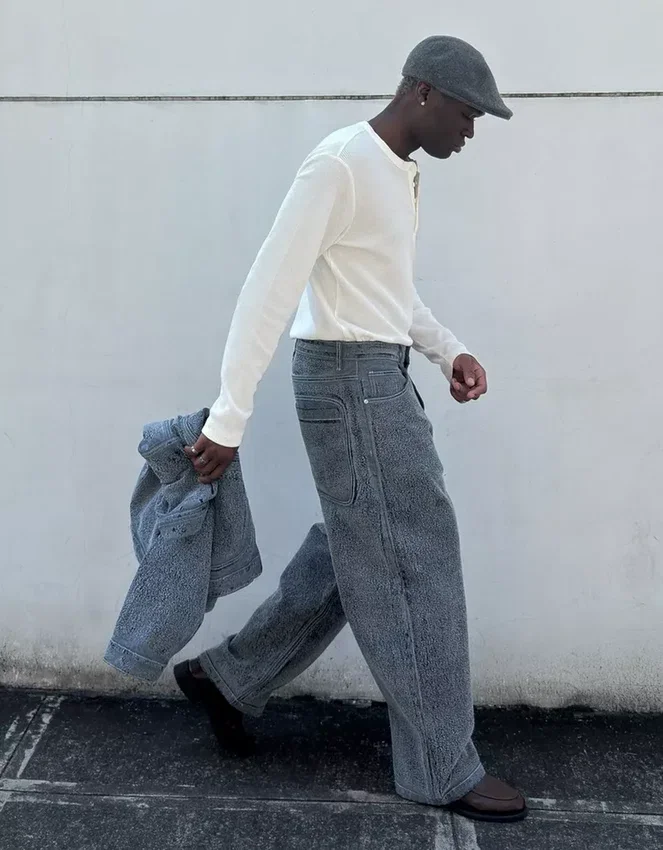 Textured Baggy Jeans Textured Baggy Jeans