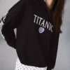 Titanic Print Hood Sweatshirt with Hood Titanic Print Hood Sweatshirt with Hood