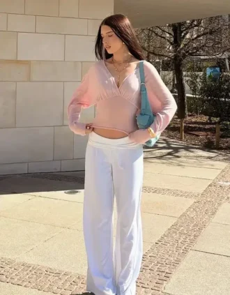 V-Neck Sweater with Sash