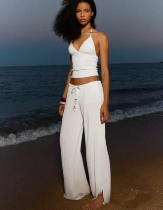Wide-Leg Trousers with Elasticated Waist