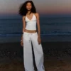 Wide-Leg Trousers with Elasticated Waist Wide-Leg Trousers with Elasticated Waist