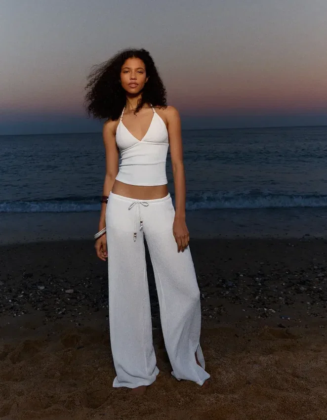 Wide-Leg Trousers with Elasticated Waist Wide-Leg Trousers with Elasticated Waist